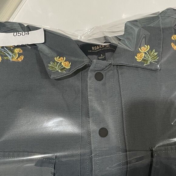 Roark The Artifacts of Adv. Embroidered Shirt Jacket Size L 100% Cottonn Flawed - Picture 6 of 10